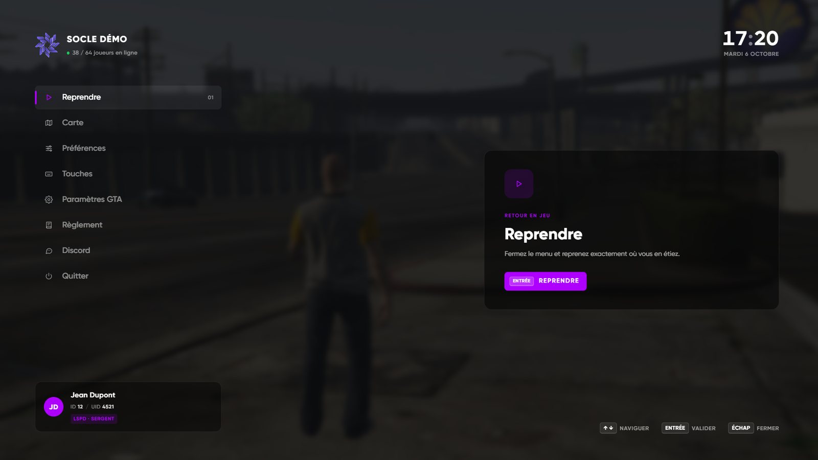 Menu pause